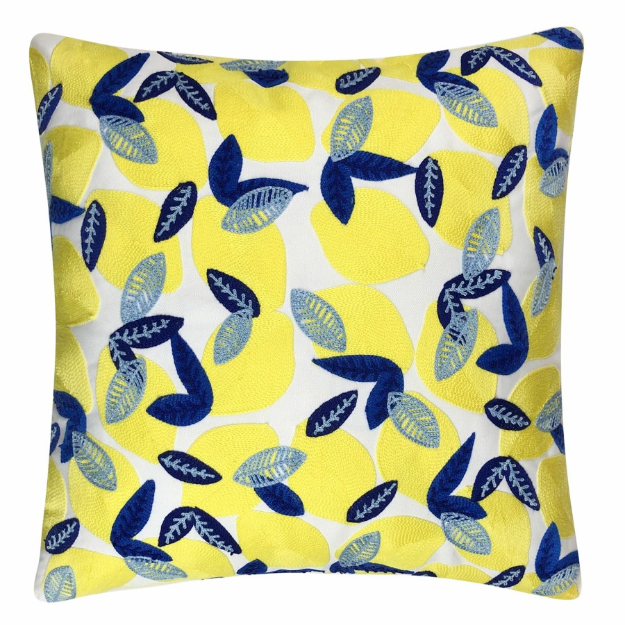 D Cor & Pillows * | Tracey Boyd Lemon Print Throw Pillow, 18 Lower Prices