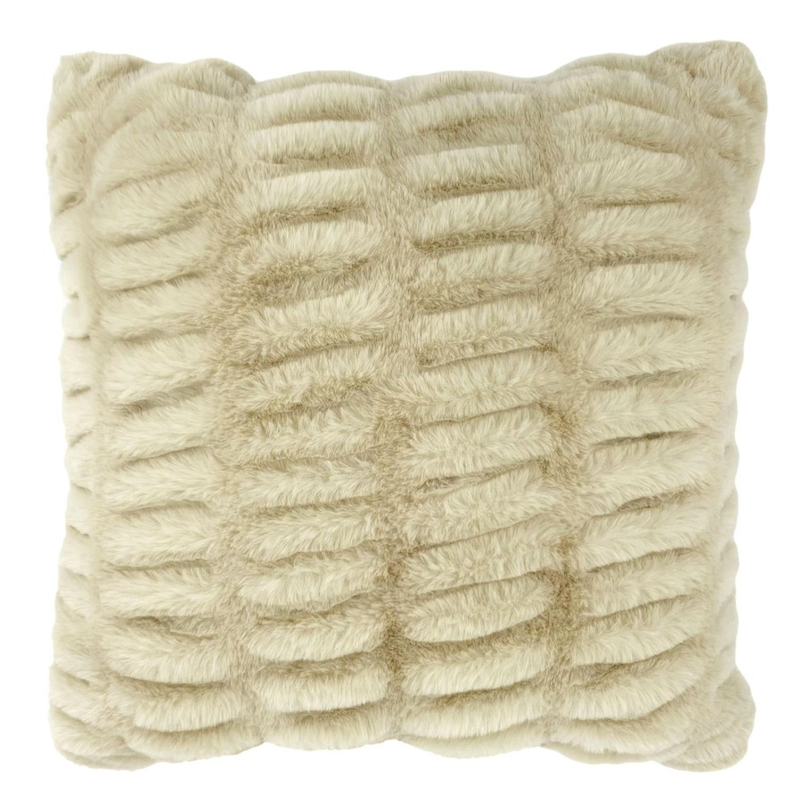 D Cor & Pillows * | Whisper White Ruched Faux Fur Throw Pillow, 18 Outlet Sale