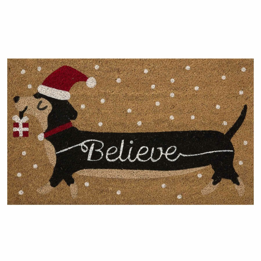 Rugs & Curtains * | Believe Christmas Puppy Coir Mat, 18 30 Delicate Design