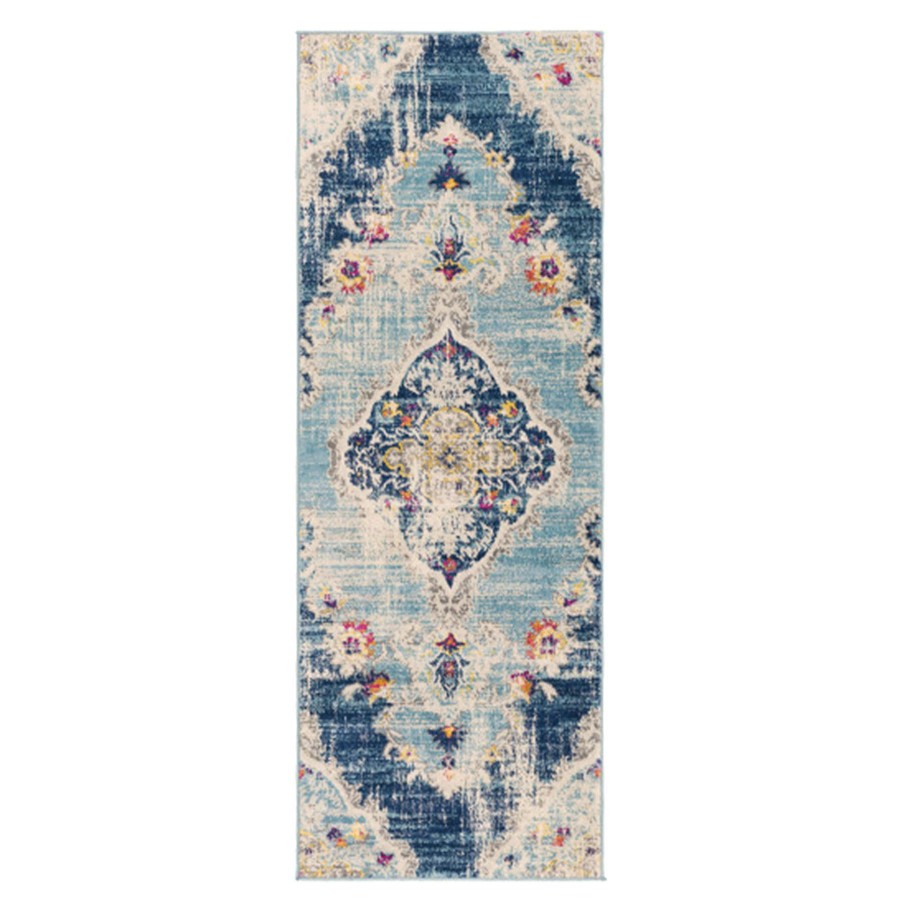 Rugs & Curtains * | (D493) Floransa Blue Medallion Accent Rug, 3 5 At Low Price