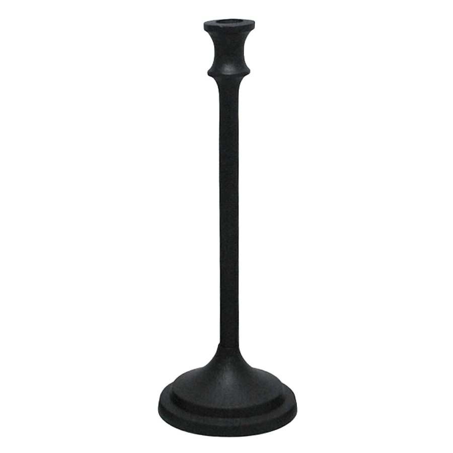 D Cor & Pillows * | Black Metal Taper Candle Holder, 12.5 Classical Style