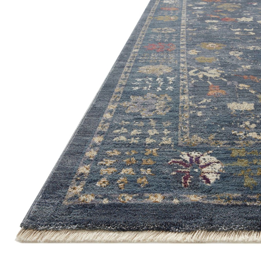 Rugs & Curtains * | (A475) Grace Mitchell Blue Floral Area Rug, 5 7 Outlet Sale