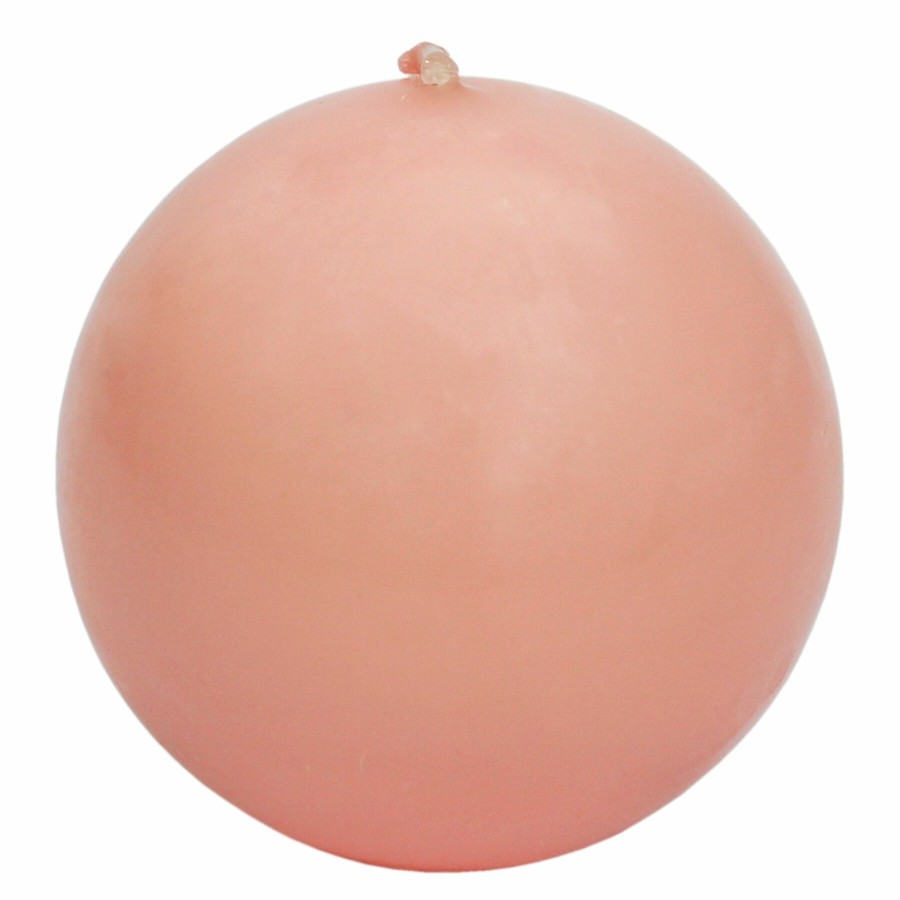 D Cor & Pillows * | Pink Unscented Overdip Sphere Candle, 3 Lower Prices