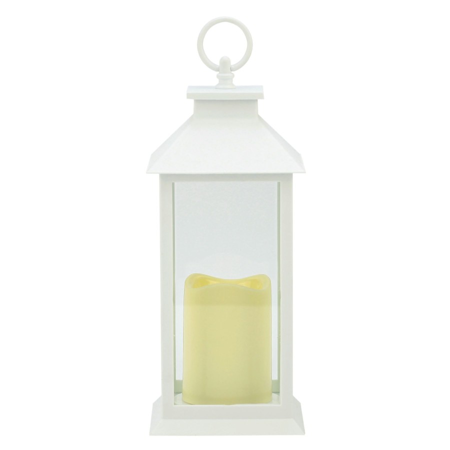 D Cor & Pillows * | White Led Lantern, 12 Discount Store