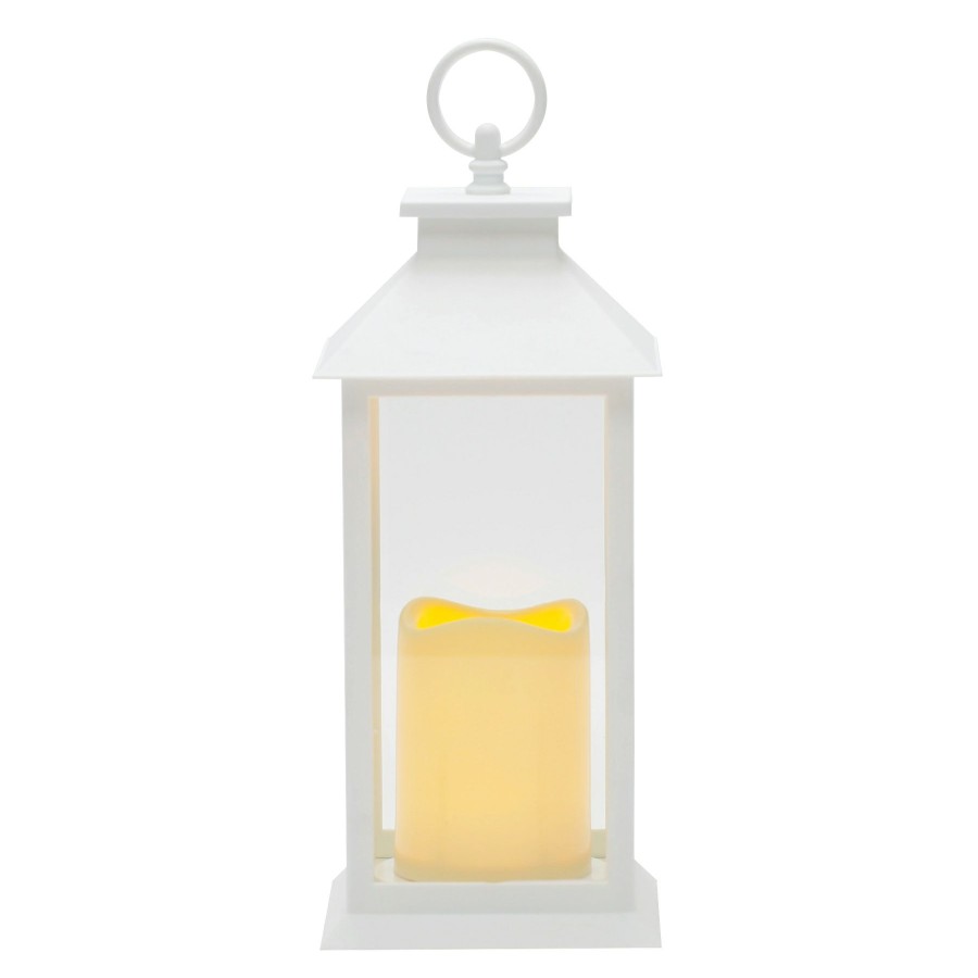 D Cor & Pillows * | White Led Lantern, 12 Discount Store