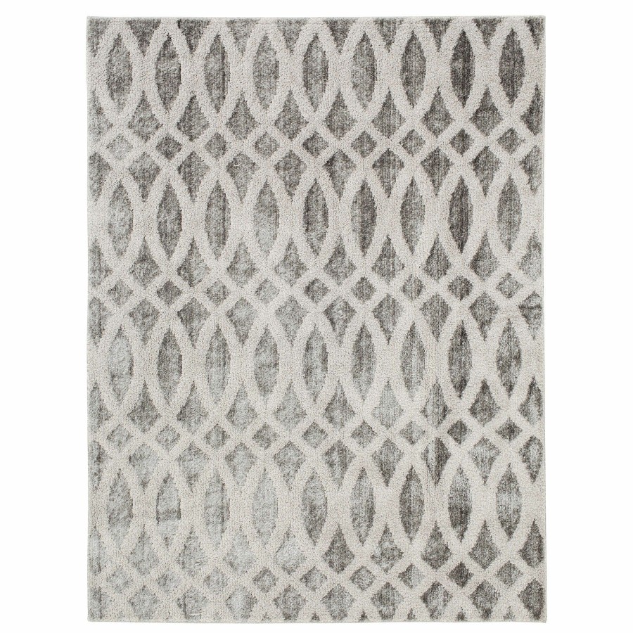 Rugs & Curtains * | (D440) Sophelia Grey & Ivory Tufted Area Rug With Non-Slip Back, 8 10 Outlet Sale