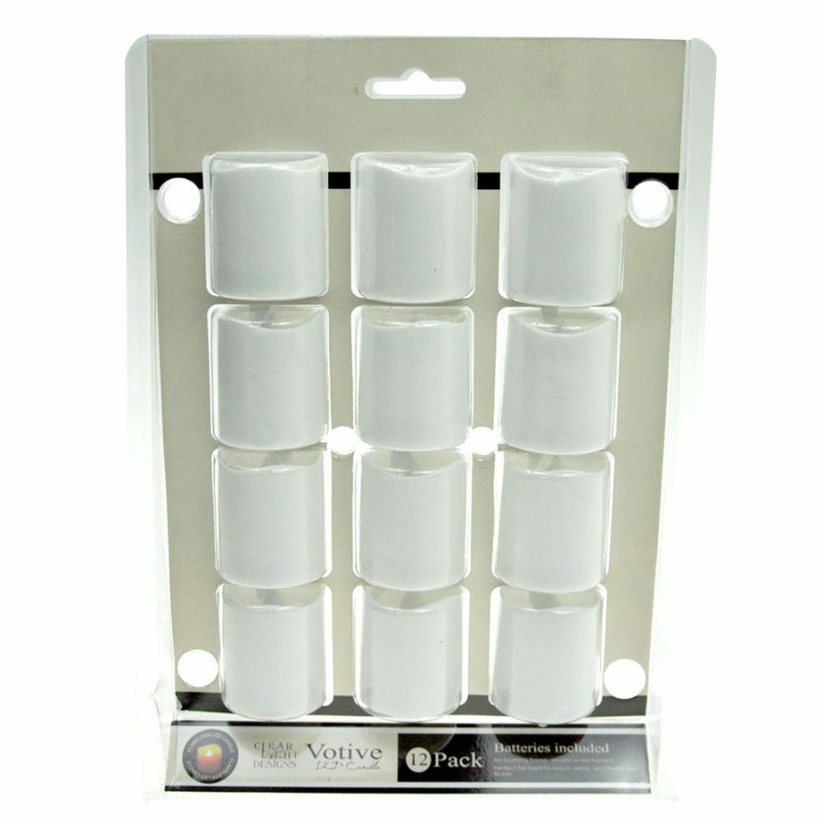 D Cor & Pillows * | 12-Pack Plastic Led Votive Candles White Quality Guarantee