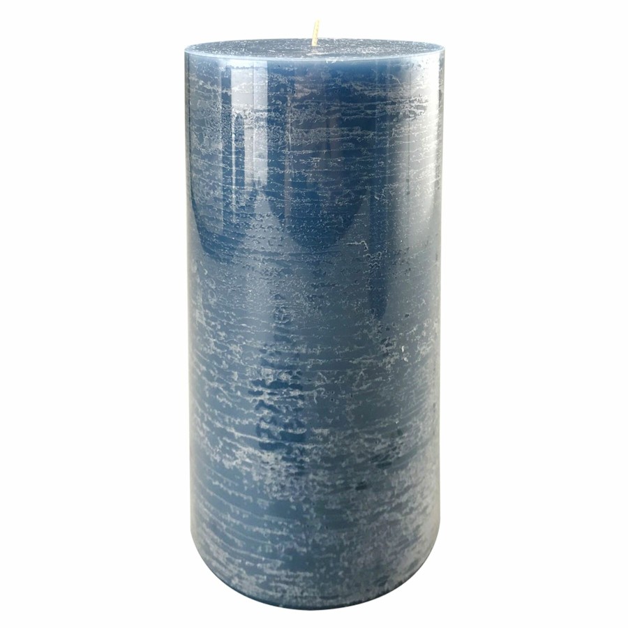 D Cor & Pillows * | Teal Unscented Pillar Candle, 8 Reduction In Price