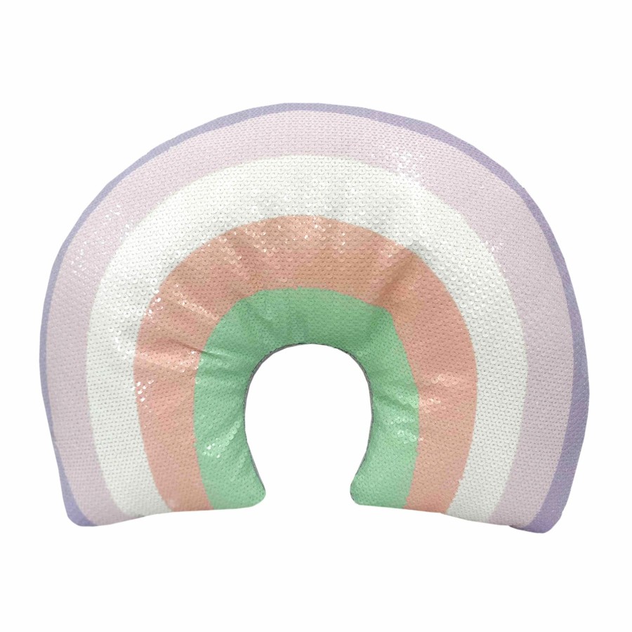 D Cor & Pillows * | Rainbow Shimmer Plush Throw Pillow New Collections