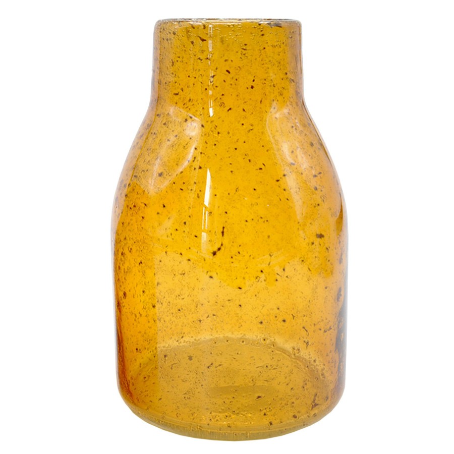 D Cor & Pillows * | Amber Glass Vase, 9.5 Delicate Design