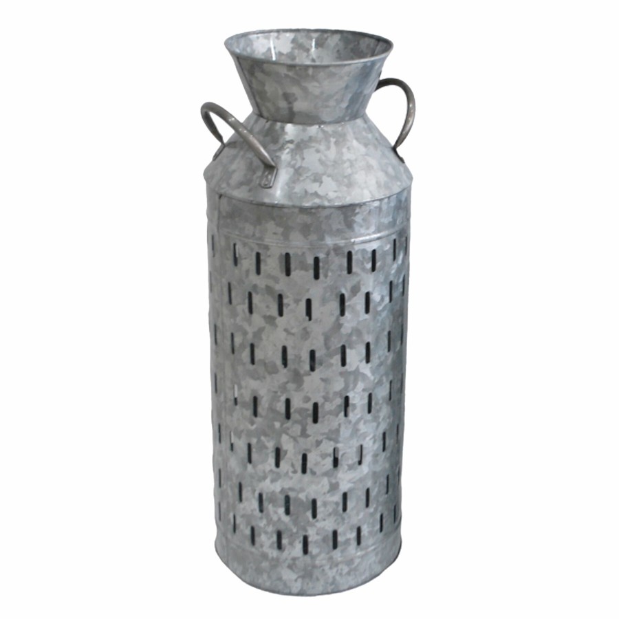 D Cor & Pillows * | Galvanized Metal Vase, 23 Delicate Design