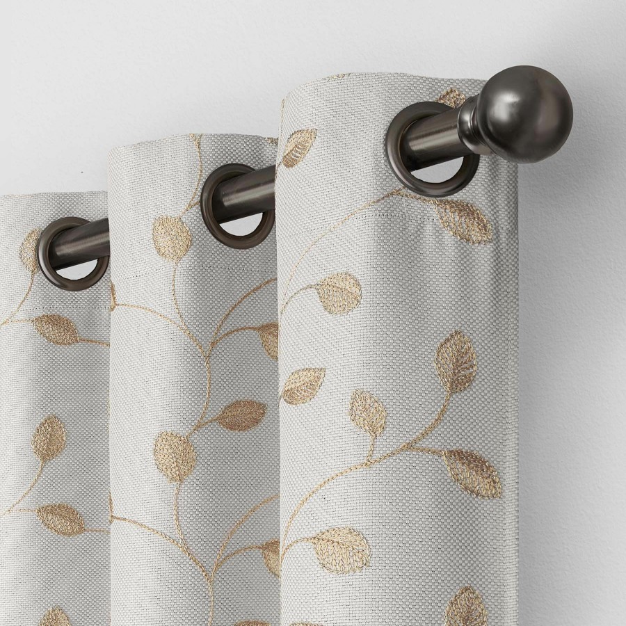 Rugs & Curtains * | Rockwell Light Tan Embroidered Blackout Grommet Curtain Panel, 84 Fantastic Model