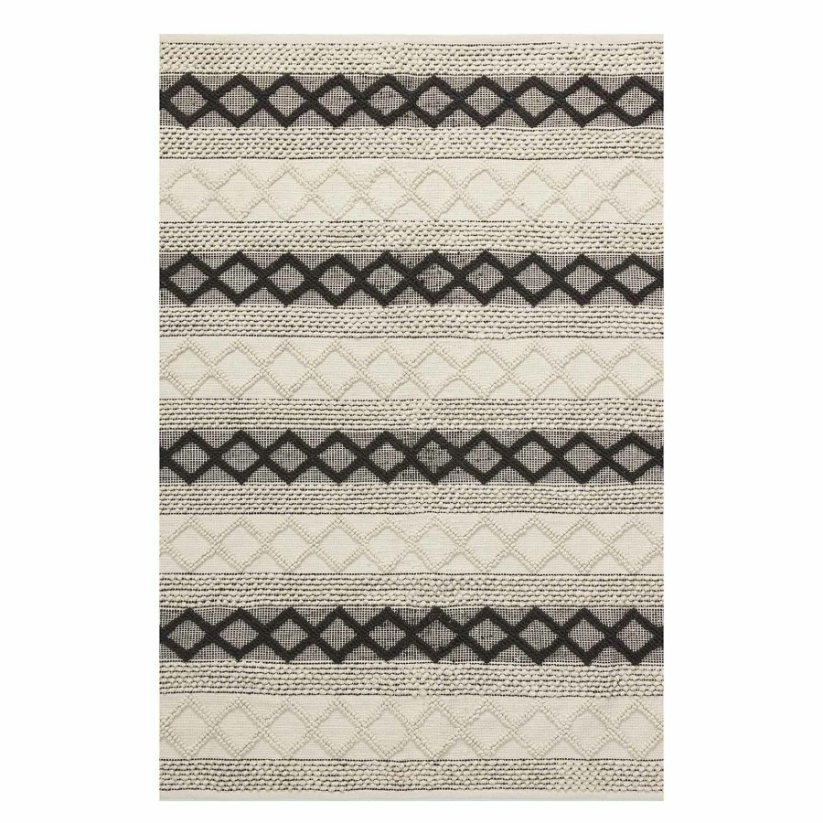 Rugs & Curtains * | (B673) Noah Black & White Woven Area Rug, 5 7 Fantastic Model