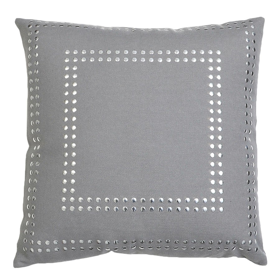 D Cor & Pillows * | Gaga Grey Studded Frame Throw Pillow, 18 Discount Store