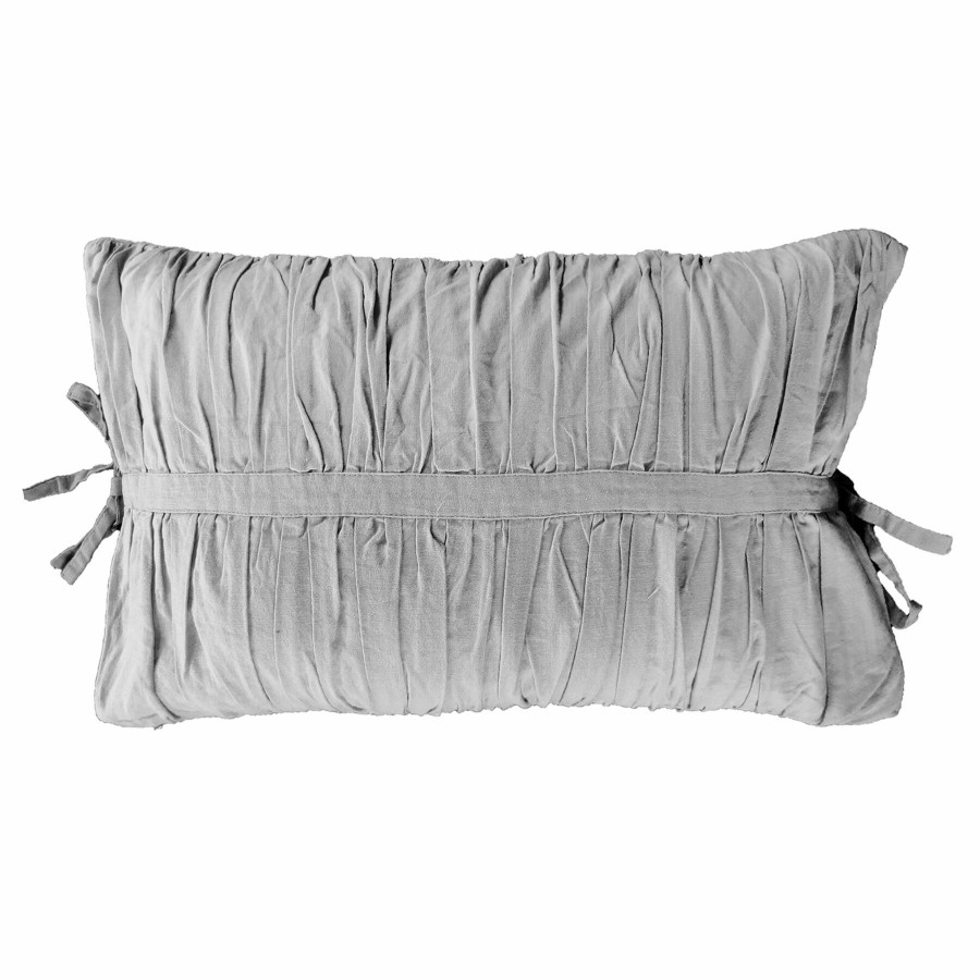 D Cor & Pillows * | Blakely Light Grey Ruched Throw Pillow, 12 18 Reduction In Price