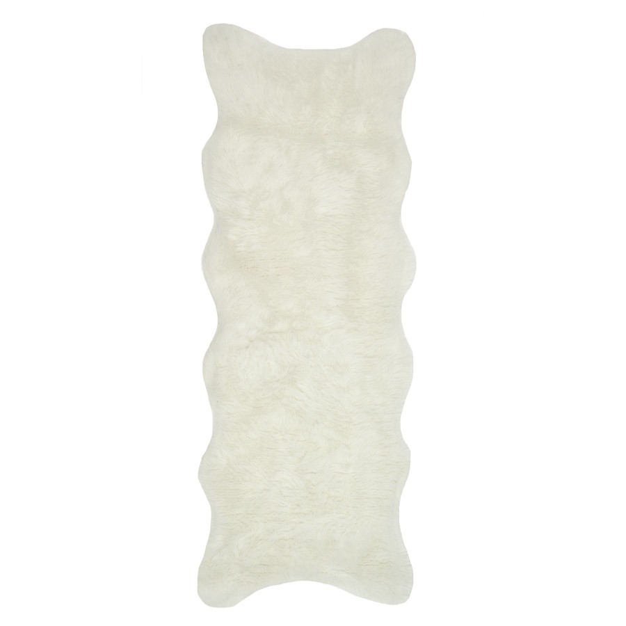 Rugs & Curtains * | (C151) Grayson Shaped Ivory Faux Fur Runner, 2 7 Shop