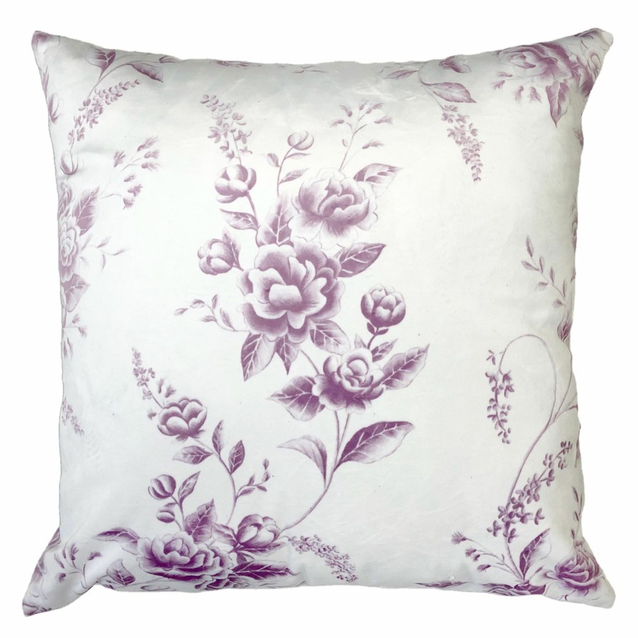 D Cor & Pillows * | Grace Mitchell Purple Peony Toile Throw Pillow, 18 Discount