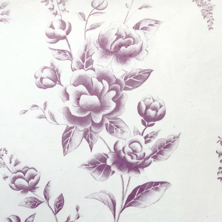 D Cor & Pillows * | Grace Mitchell Purple Peony Toile Throw Pillow, 18 Discount