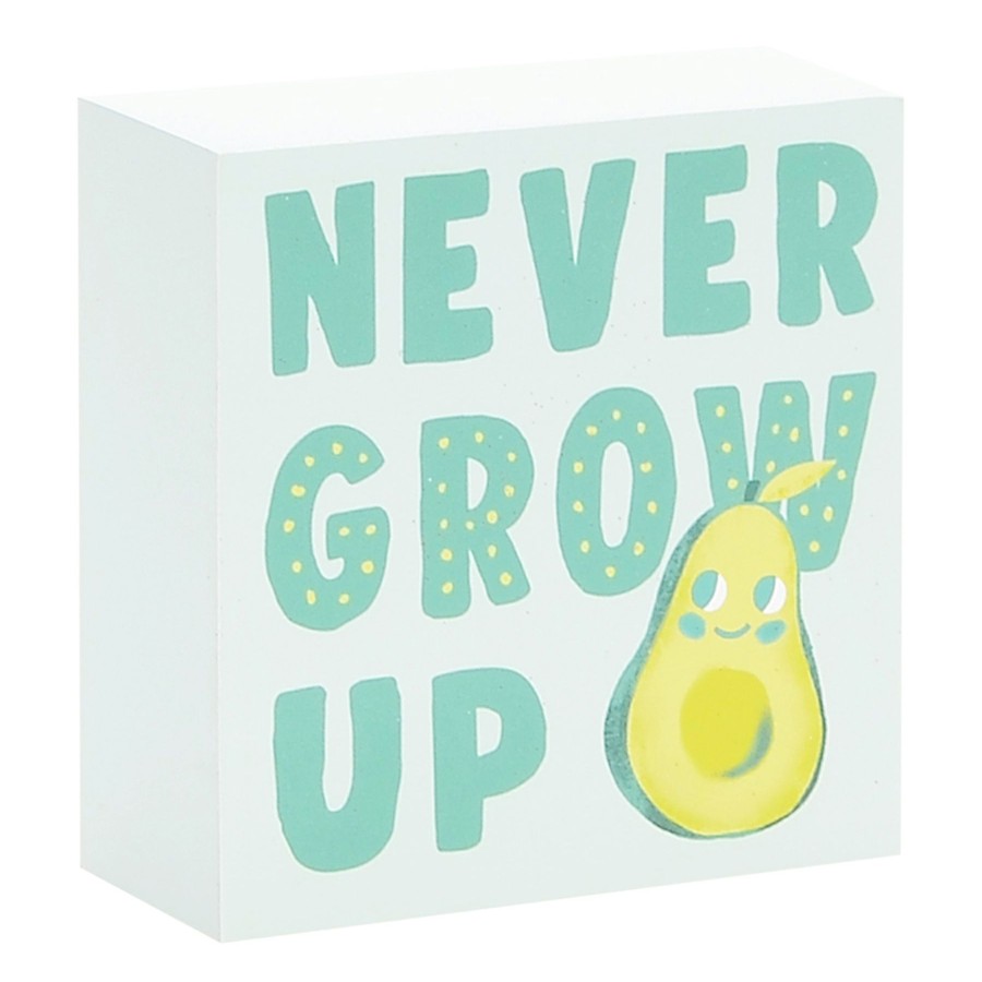 D Cor & Pillows * | Never Grow Up Ceramic Block Sign, 4 Discount Store