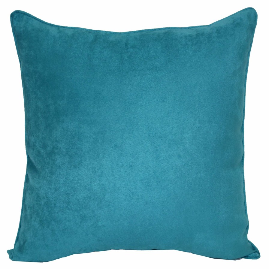 D Cor & Pillows * | Turquoise Suede Throw Pillow, 18 Fire Sale