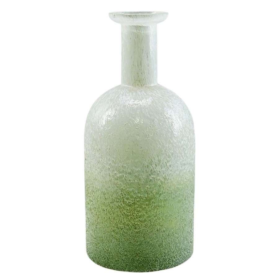 D Cor & Pillows * | Tracey Boyd Frosted Green Ombre Vase, 9 Quality Guarantee