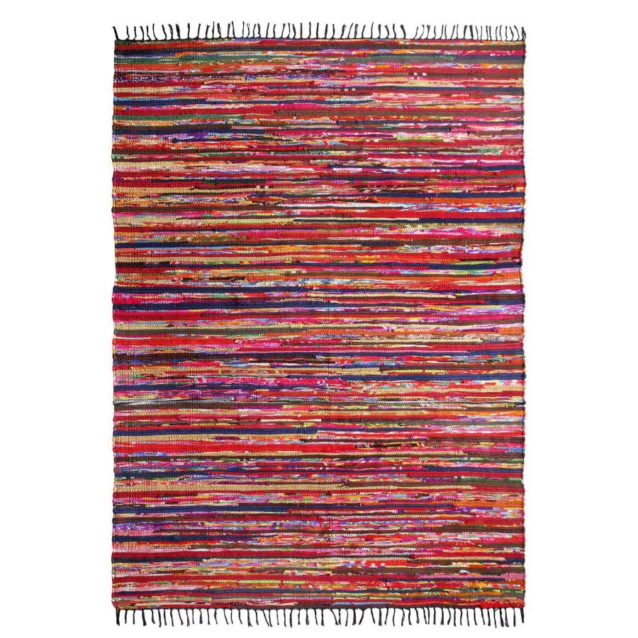 Rugs & Curtains * | (D410) Polar Chindi Fleece Multicolor Area Rug, 7 10 Discount Store