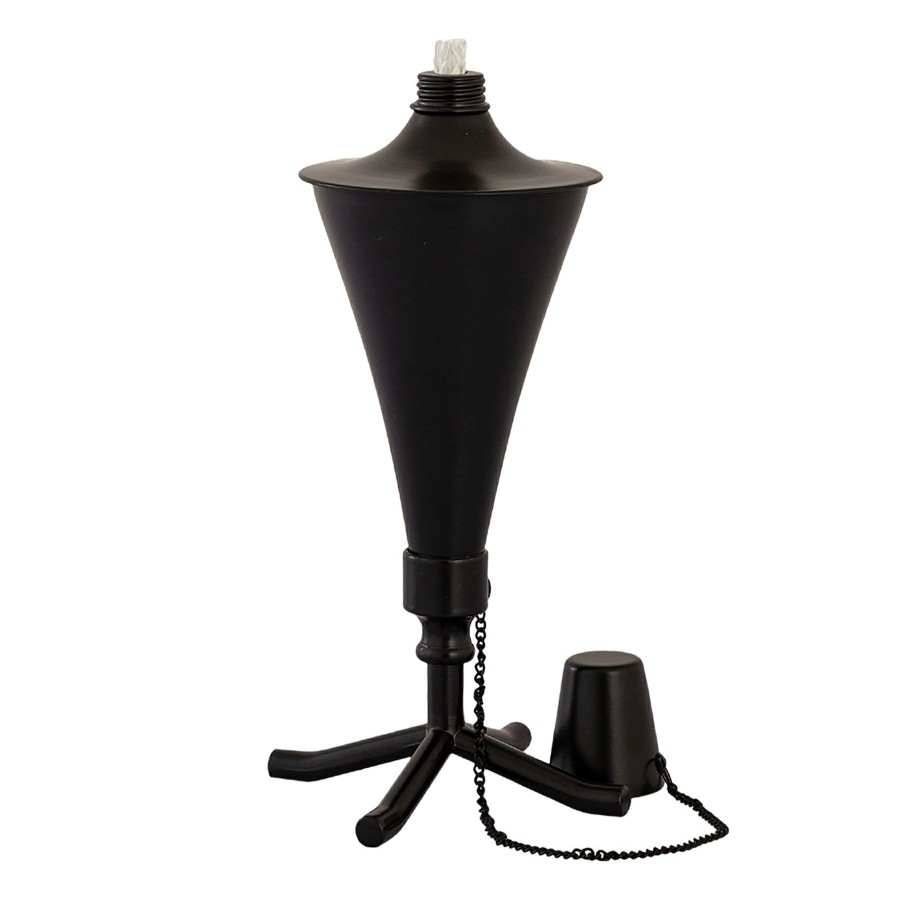 D Cor & Pillows * | Black Metal Conical Tabletop Torch Exceptional Design