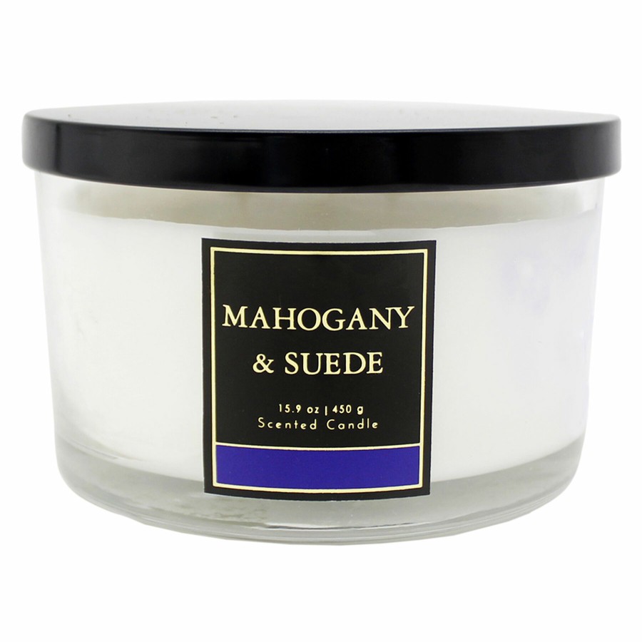 D Cor & Pillows * | Mahogany Suede Scented Jar Candle, 15.9Oz Good Quality