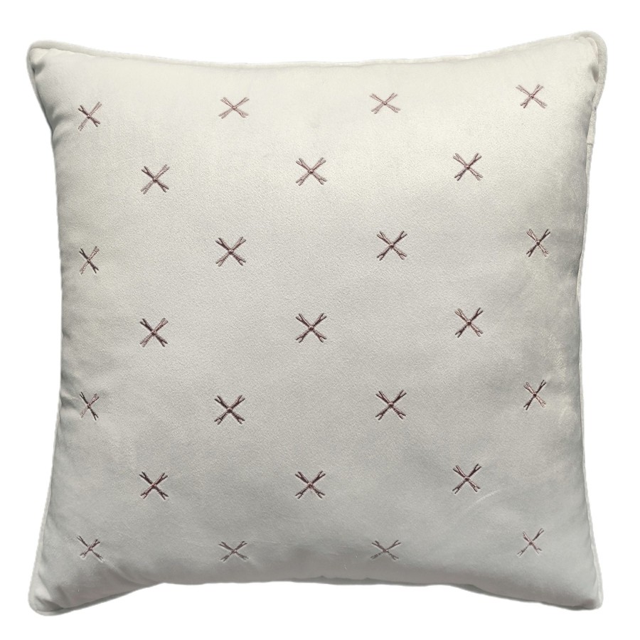 D Cor & Pillows * | Grace Mitchell Pink Alton Cross Throw Pillow, 18 Classical Style