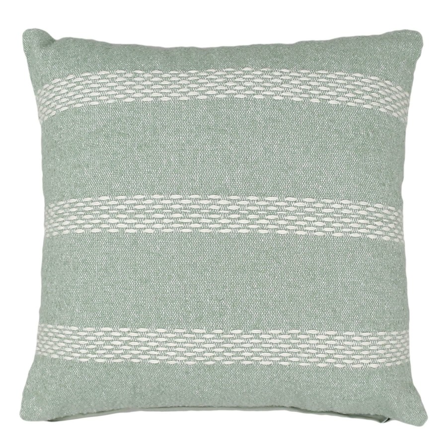 D Cor & Pillows * | Grace Mitchell Kantha Green Striped Woven Throw Pillow, 18 Exactly Discount