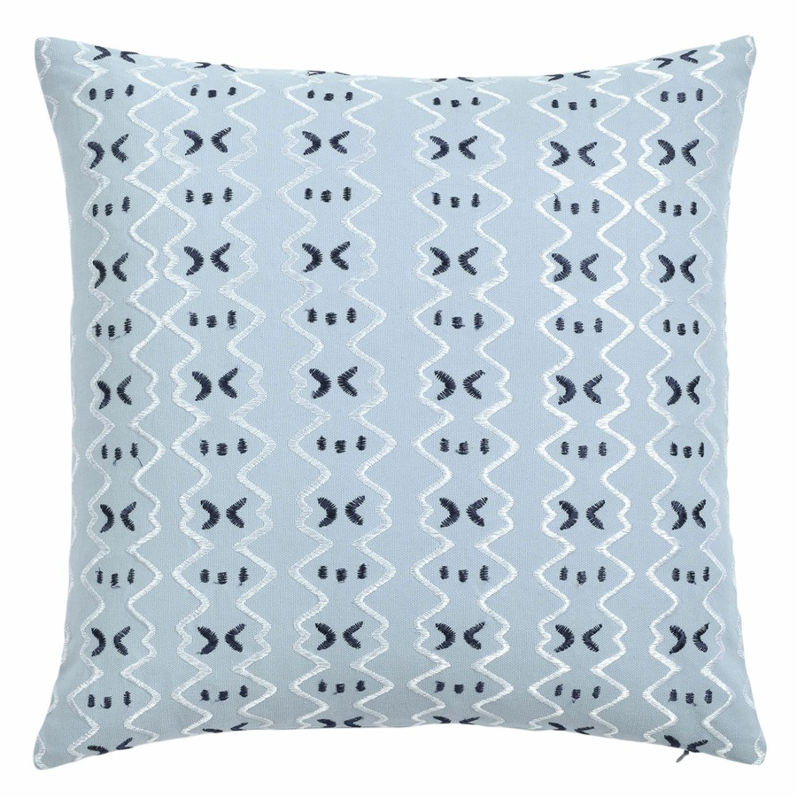 D Cor & Pillows * | Tracey Boyd Chambray Geo Star Embroidered Throw Pillow, 18 Delicate Design