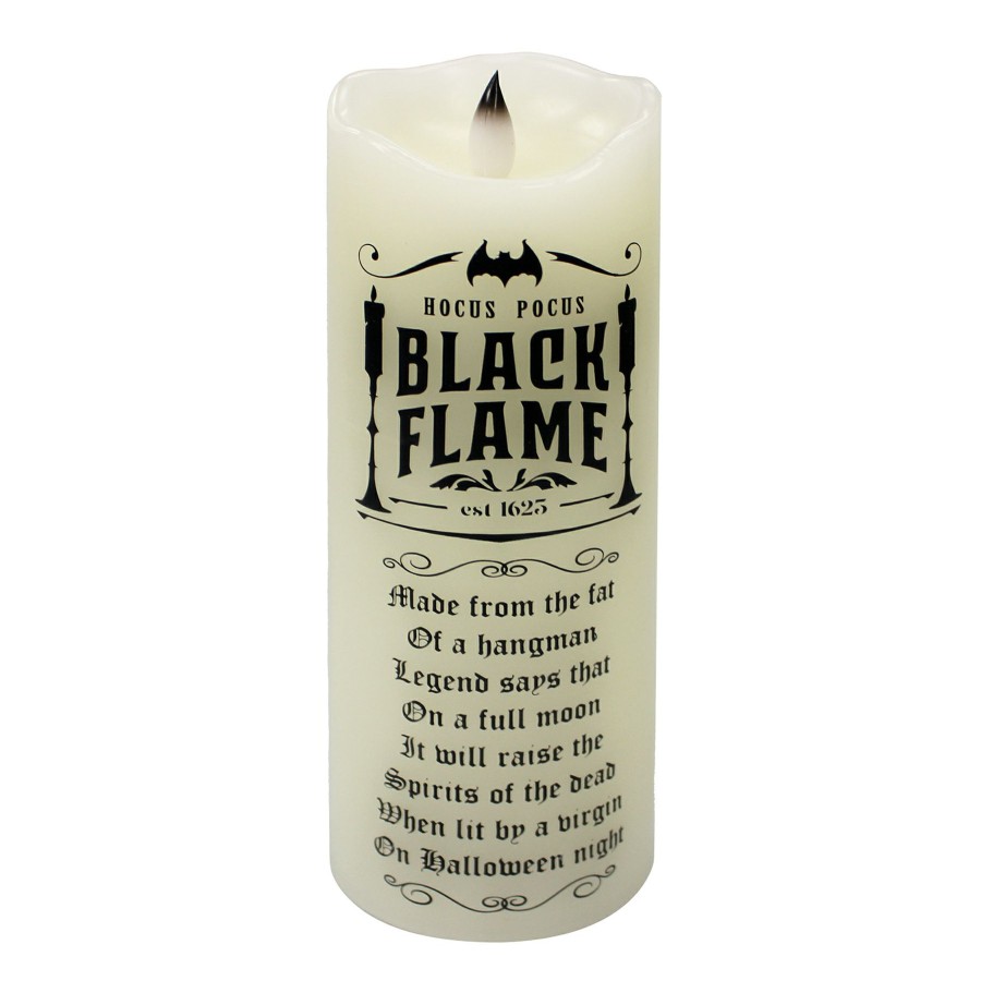 D Cor & Pillows * | Led Black Flame Halloween Candle, 3 8 Shop