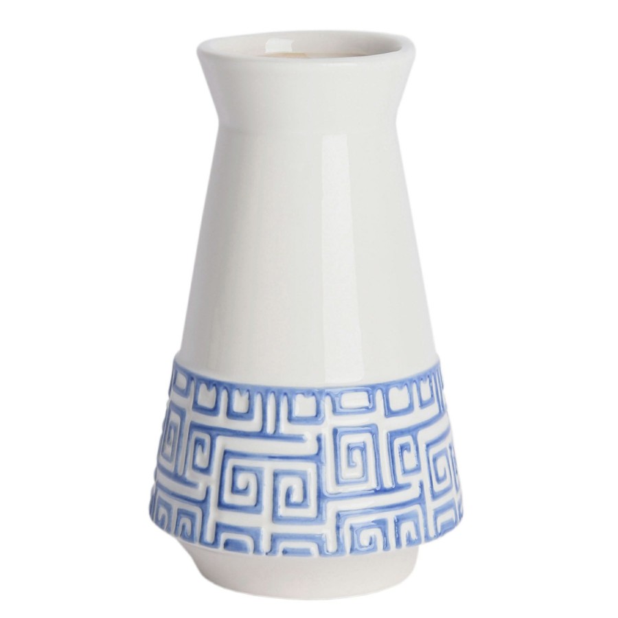 D Cor & Pillows * | Tracey Boyd Blue & White Patterned Vase, 7 At Discount Prices