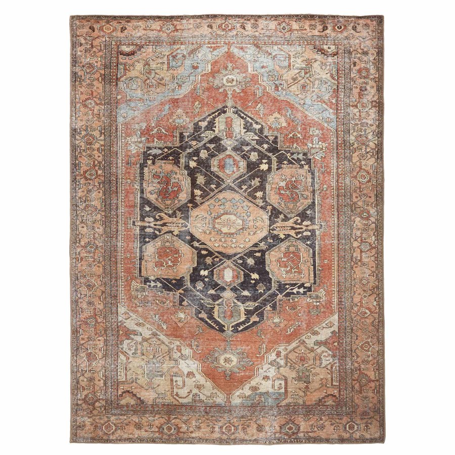 Rugs & Curtains * | (B753) Riley Brown Multi-Colored Medallion Area Rug, 5 7 Reliable Quality