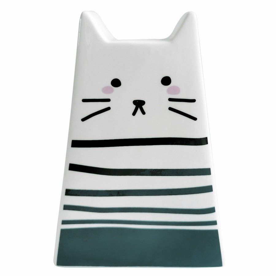 D Cor & Pillows * | White Ceramic Cat Money Bank, 7.5 Shop