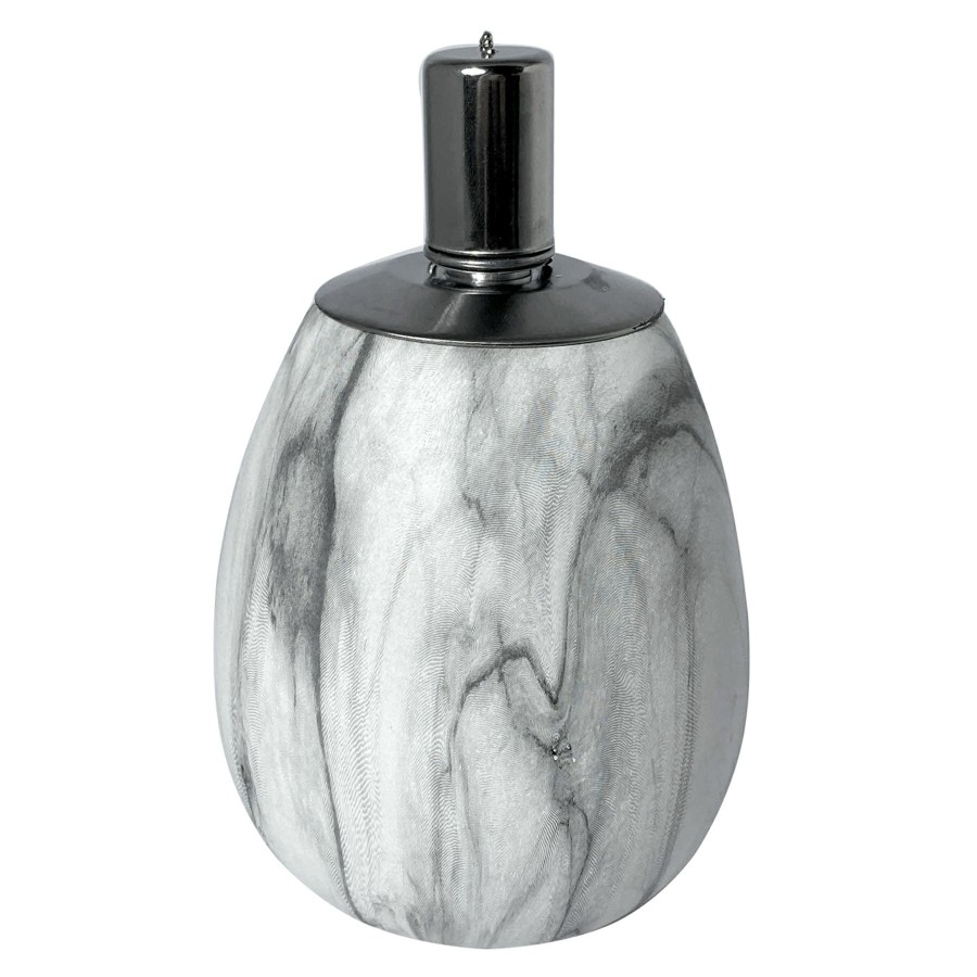 D Cor & Pillows * | White Marble-Look Concrete Table Torch, 7.5 Exceptional Design