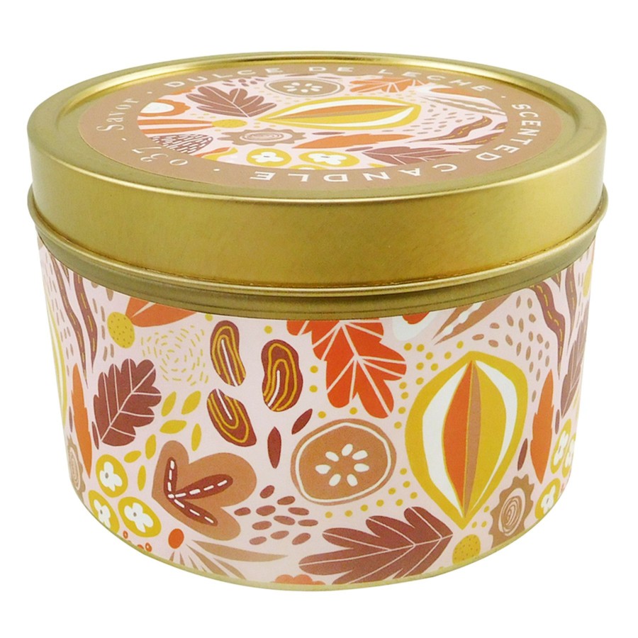 D Cor & Pillows * | Dulce De Leche Scented Tin Jar Candle, 9Oz Hot Sale