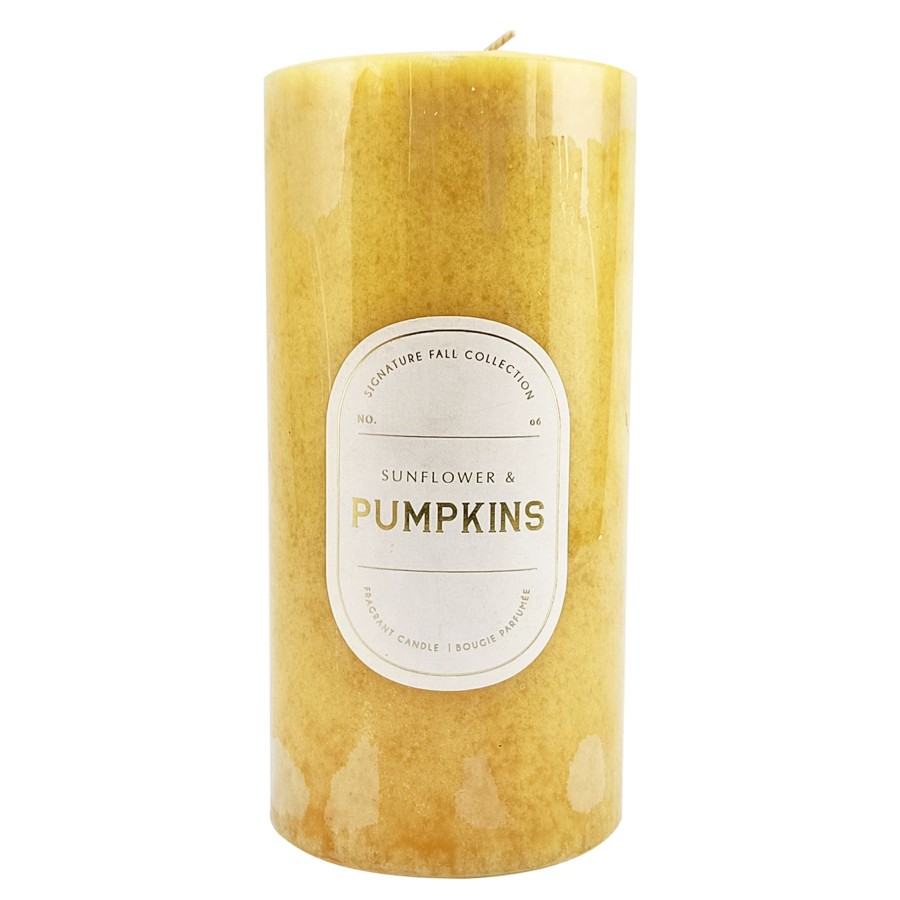 D Cor & Pillows * | Sunflower & Pumpkins Scented Pillar Candle, 6 Exceptional Design