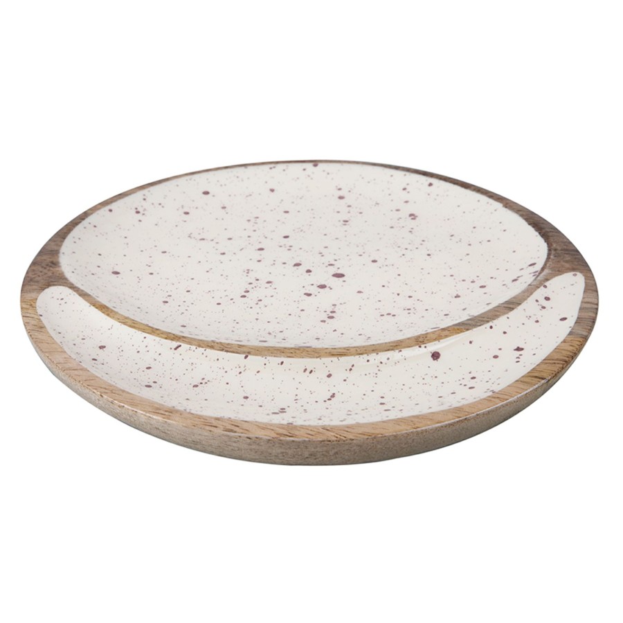 D Cor & Pillows * | Round Wood Moon Tray, 8 At Discount Prices