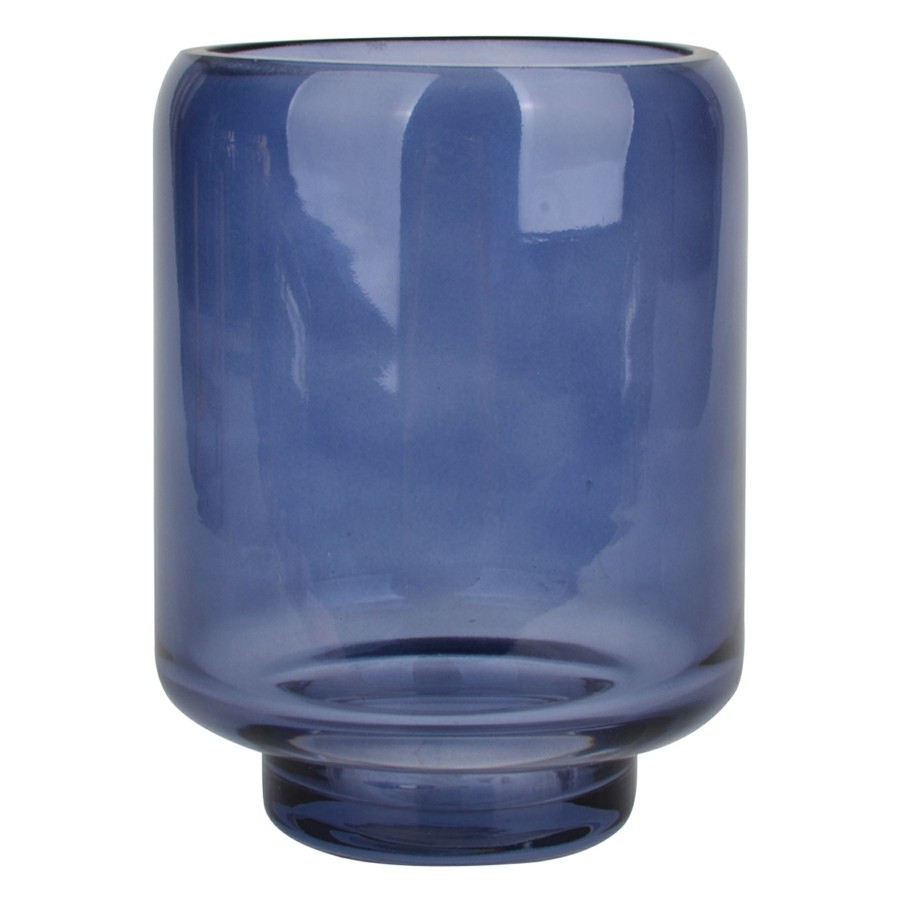 D Cor & Pillows * | Laila Ali Clear Blue Glass Vase, 5 At Reduced Price