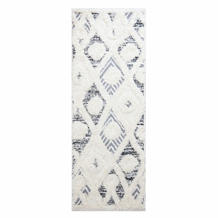 Rugs & Curtains * | (B712) Gloria Cream Diamond Design Runner, 2 6 Classical Style