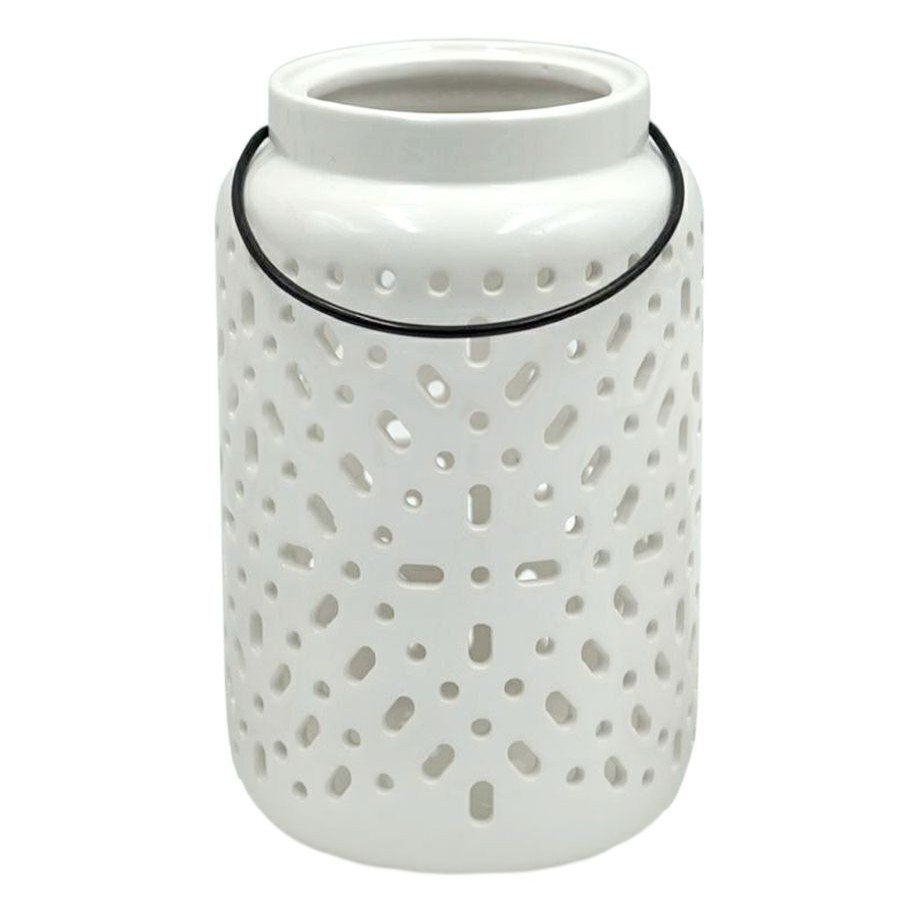 D Cor & Pillows * | White Ceramic Lantern, 7 Exclusive Design