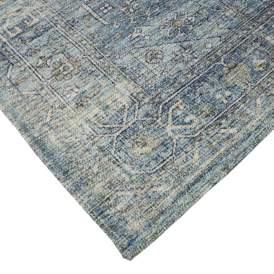 Rugs & Curtains * | (B721) Alana Blue Medallion Area Rug, 5 7 Classical Style