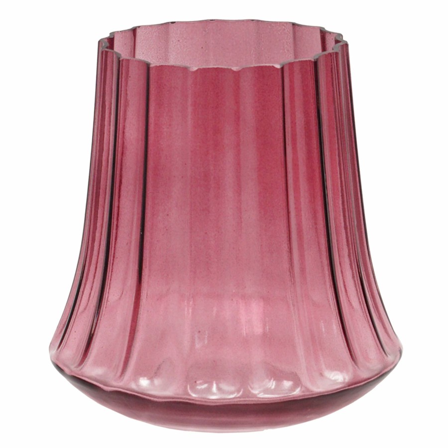 D Cor & Pillows * | Laila Ali Purple Glass Candle Holder, 7 Delicate Design