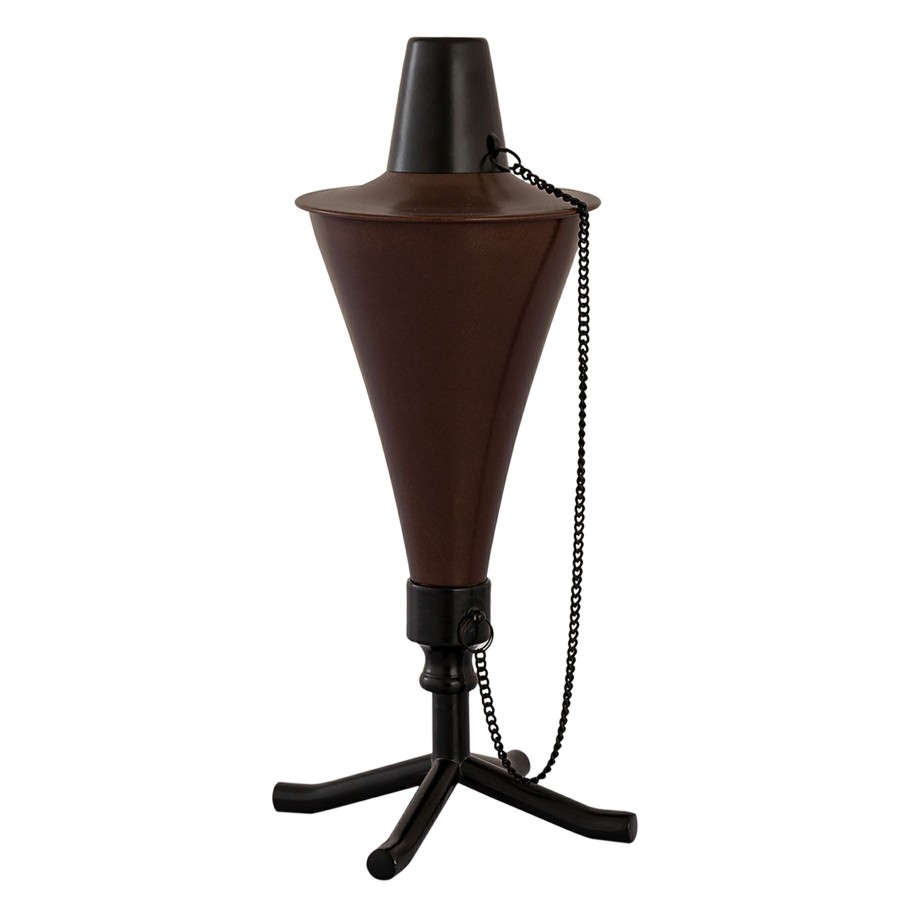 D Cor & Pillows * | Brown Metal Conical Tabletop Torch Outlet