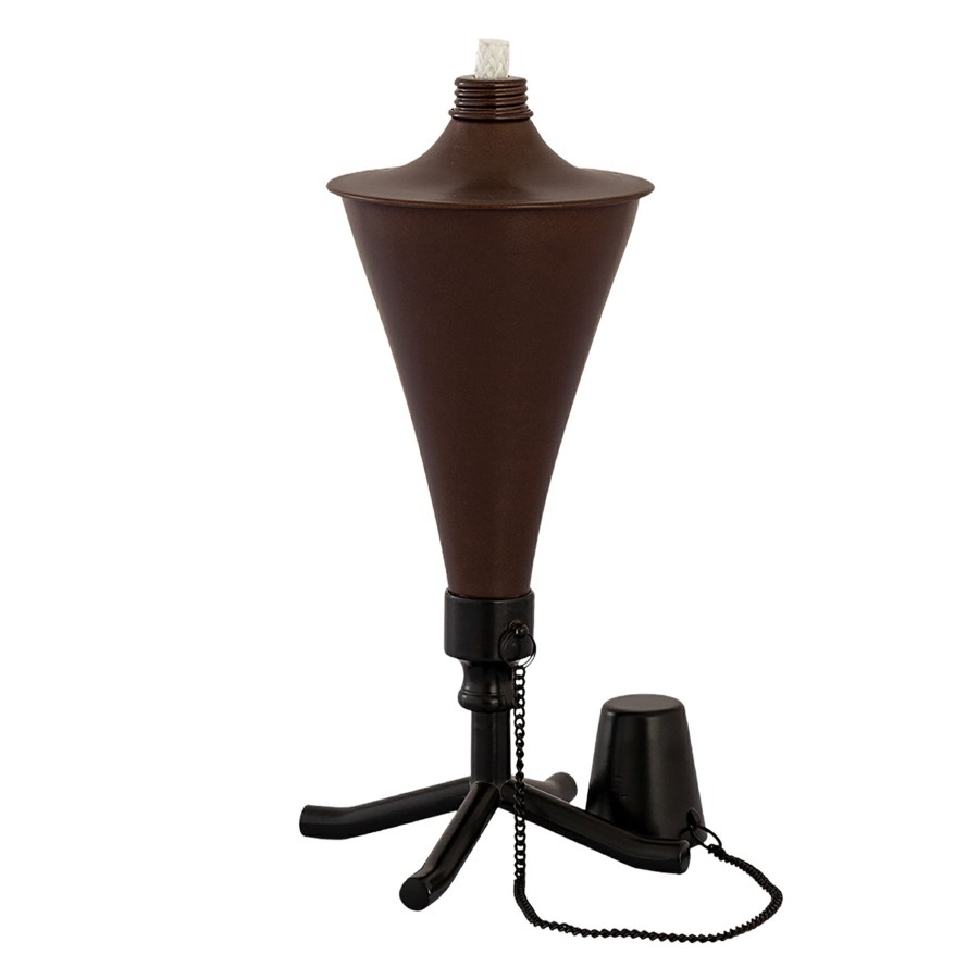 D Cor & Pillows * | Brown Metal Conical Tabletop Torch Outlet