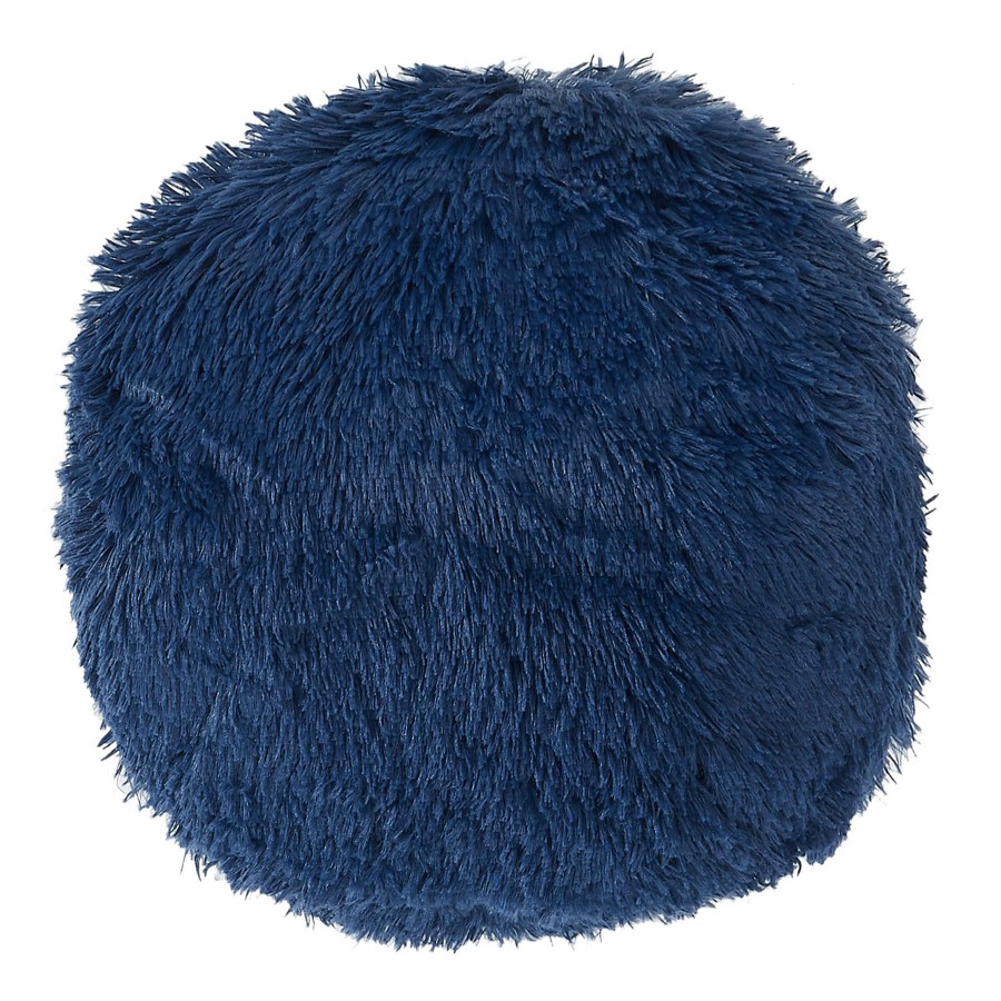 D Cor & Pillows * | Blue Round Fur Throw Pillow, 16 Delicate Design