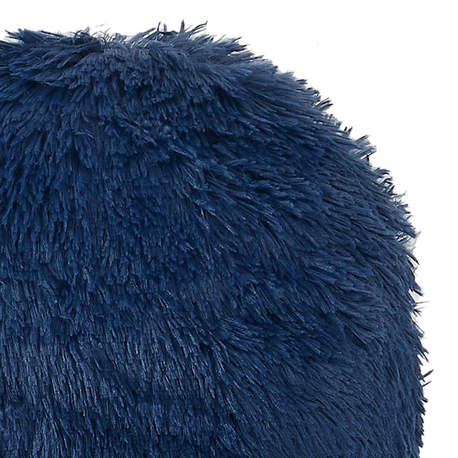 D Cor & Pillows * | Blue Round Fur Throw Pillow, 16 Delicate Design