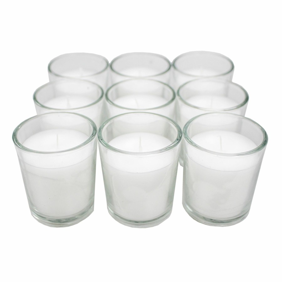 D Cor & Pillows * | 9-Pack White Unscented Glass Votive Candles, 2.5 Outlet Sale