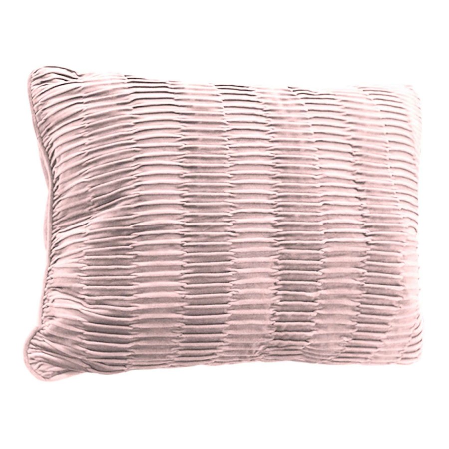 D Cor & Pillows * | Blush Pleated Feather Fill Pillow 14X20 At Reduced Price